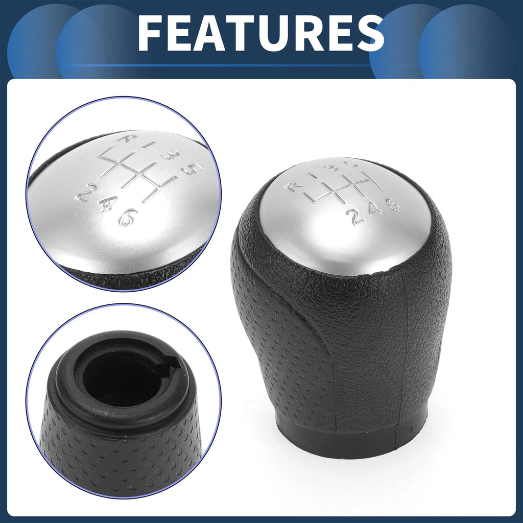6 Speed Gear Shift Knob for Nissan Juke (2011–2013) Plastic Black Silver Tone