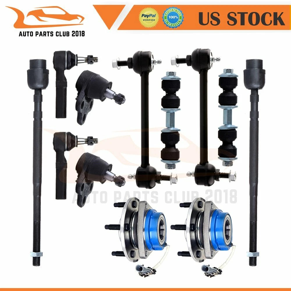 Set of 12 Front Suspension Kit Wheel Hub Bearing Assembly for Buick Chevy (2002–2003)