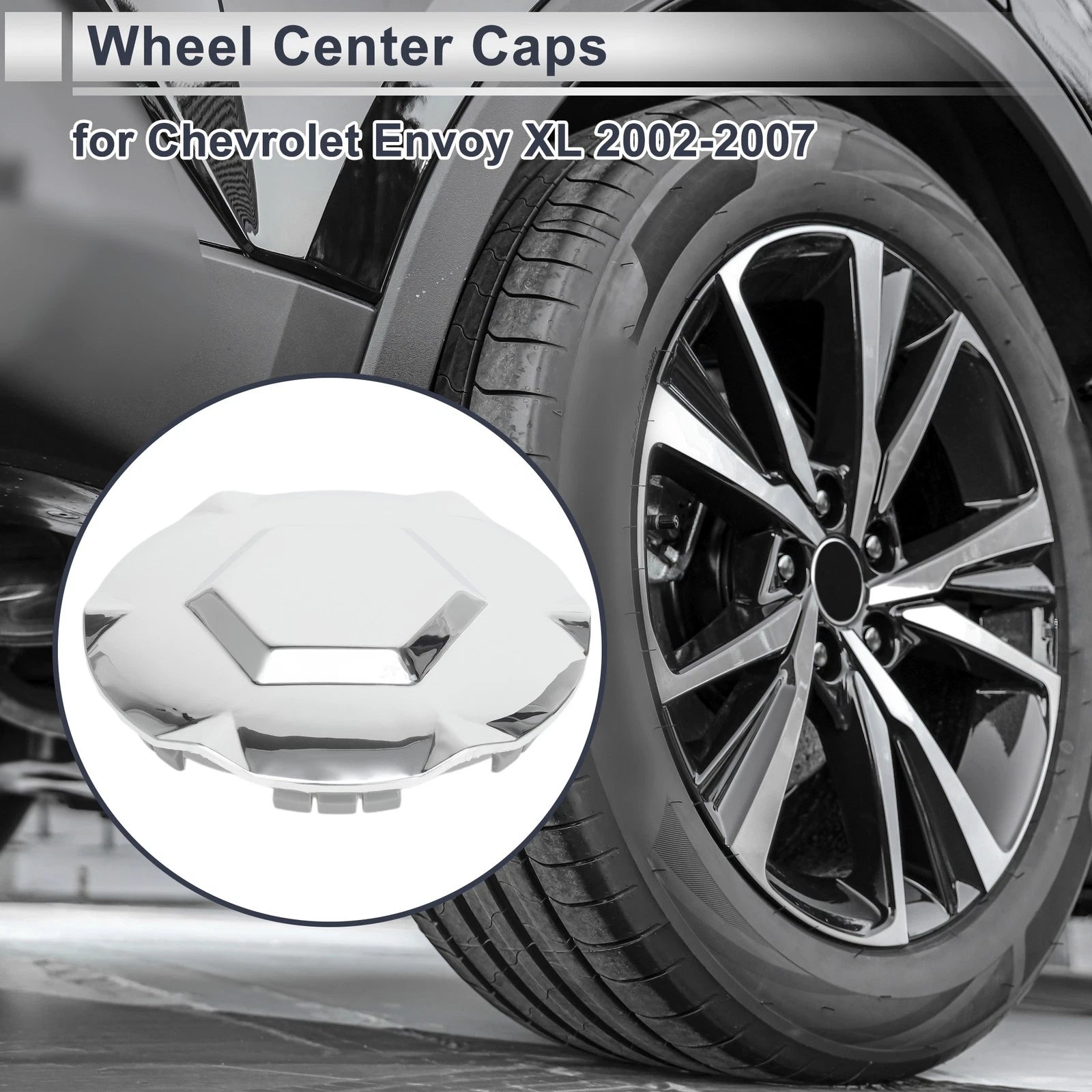 Wheel Center Cap for Chevrolet Envoy XL (2002–2009) Chrome Silver Tone