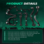 Set of 10 Front Upper & Lower Control Arm Sway Bar for Ford Fusion Mercury Milan (2010–2012)