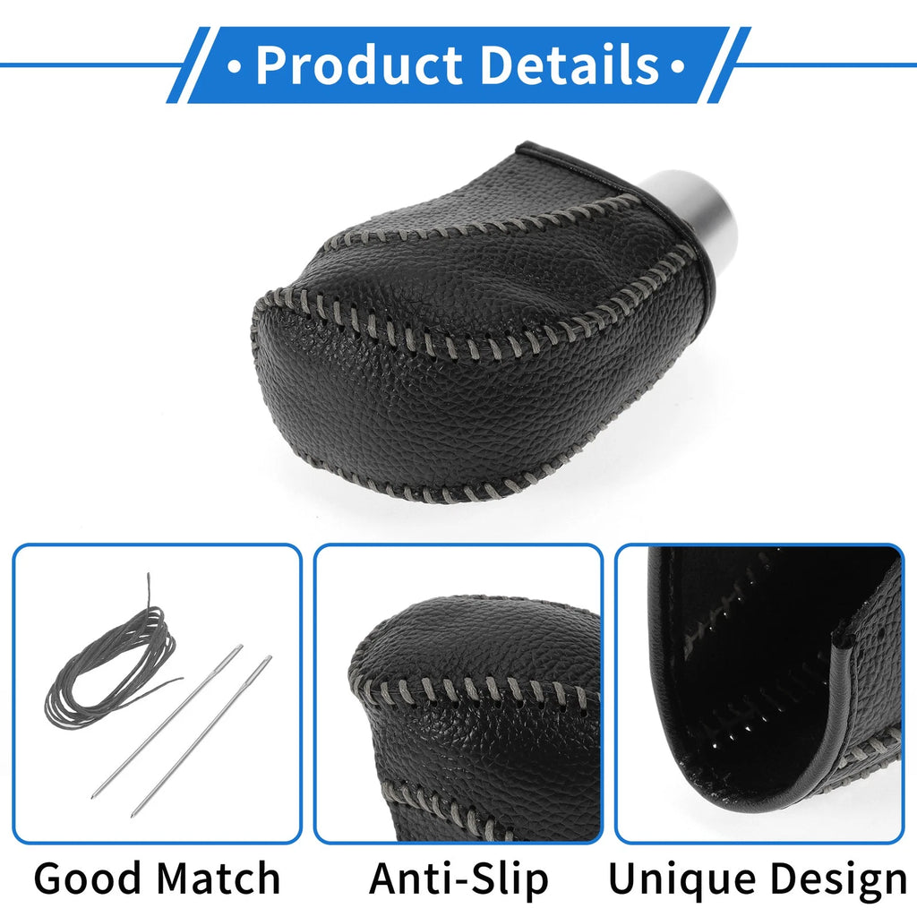 Set of 1 Gear Shift Knob Cover for Volkswagen Golf (2015–2019) Pebbled Black Grey