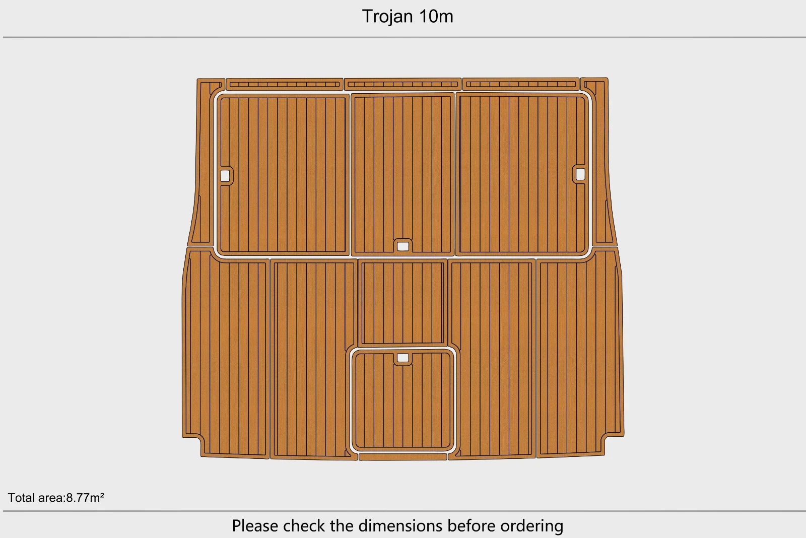 EVA Foam Faux Teak Deck Floor Mat for Trojan 10M