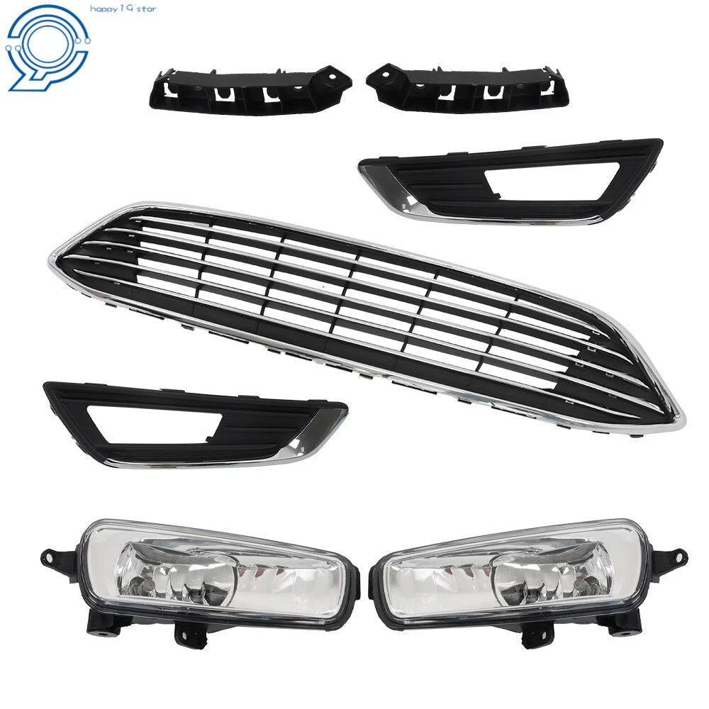 Front Bumper Cover and Upper Grille with Fog Light for Ford Focus (2015-2018)