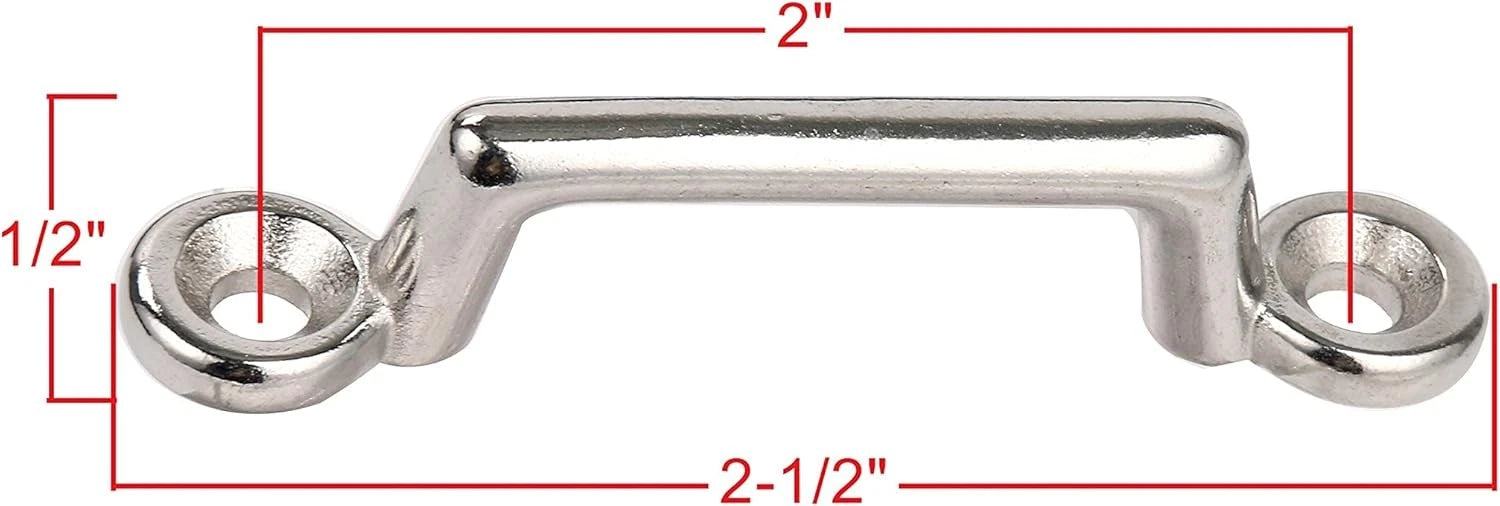 6pcs Stainless Steel Bimini Top Strap Pad Eye Footman's Loop for Kayak