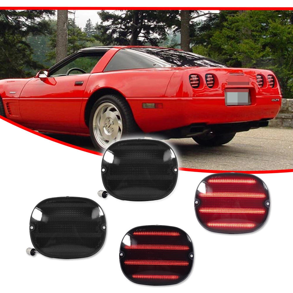 LED Tail Lights for Chevy Corvette C4 ZR1 (1990–1996) Smoke Finish