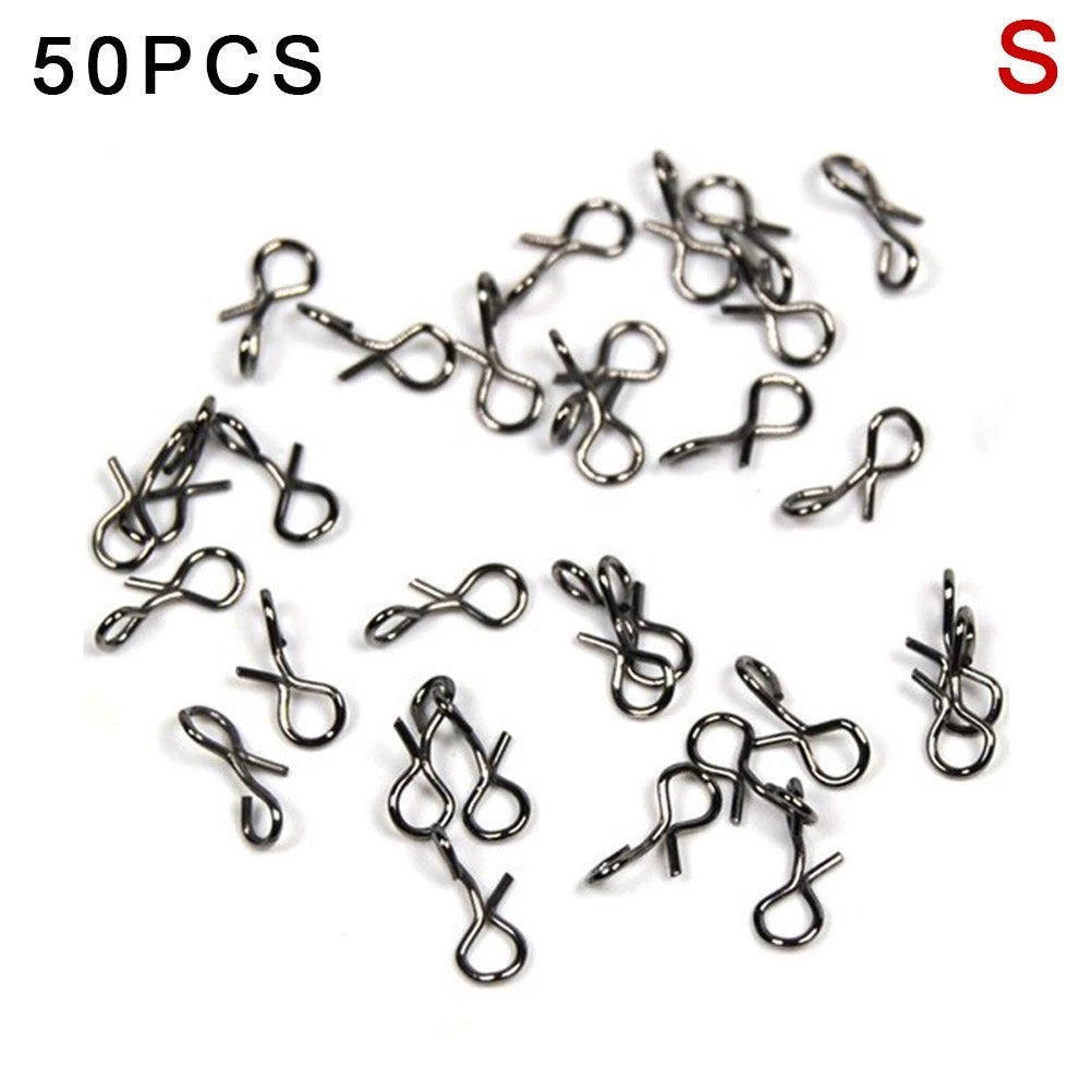 50 Pcs Fly Fishing Snap Hook for Flies Lures (Small/Medium/Large)