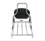 Chrome Backrest Sissy Bar with Luggage Rack for Harley Touring (2009–2017)