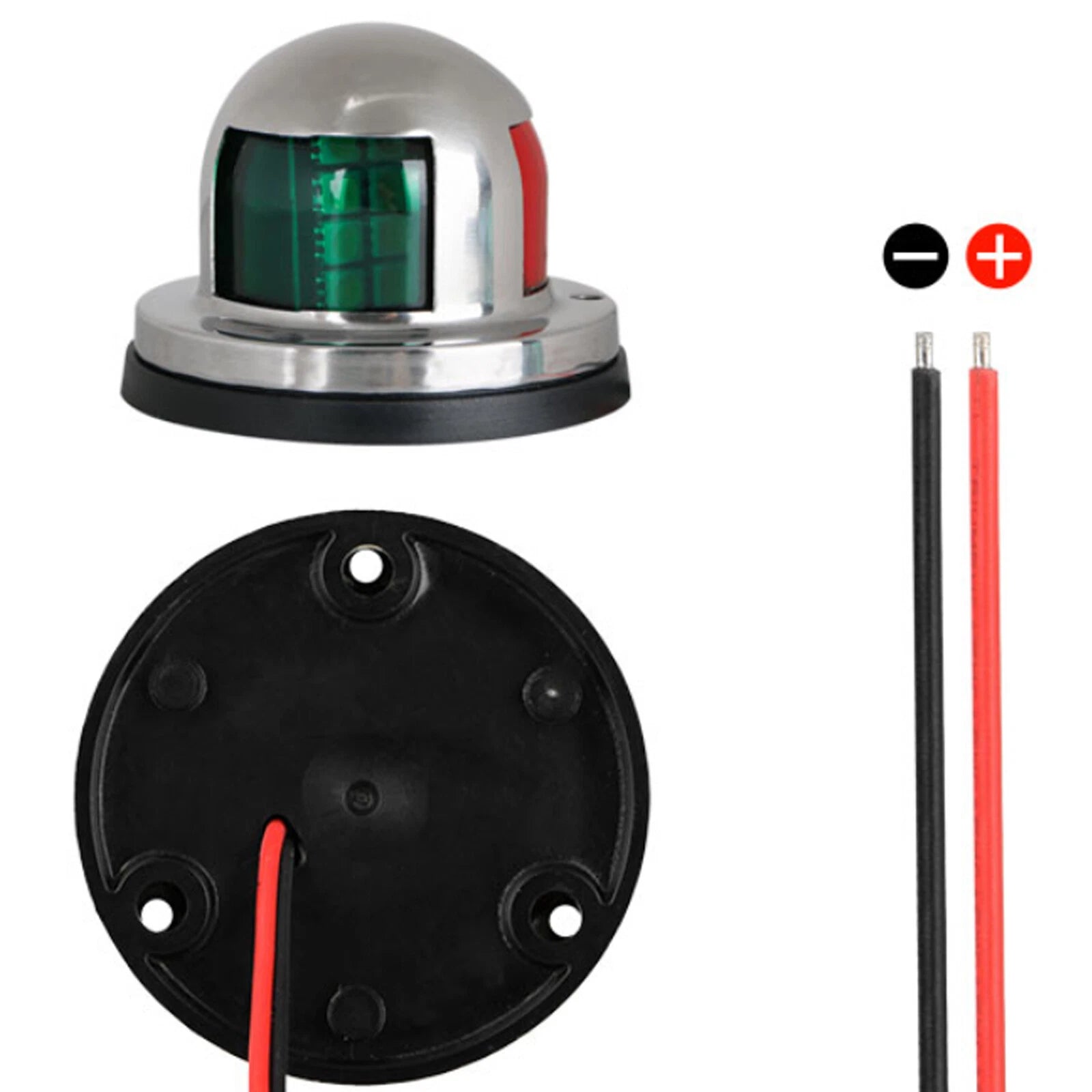 2X Stainless Steel LED Bow Navigation Lights for Marine Boat Yacht (12V)