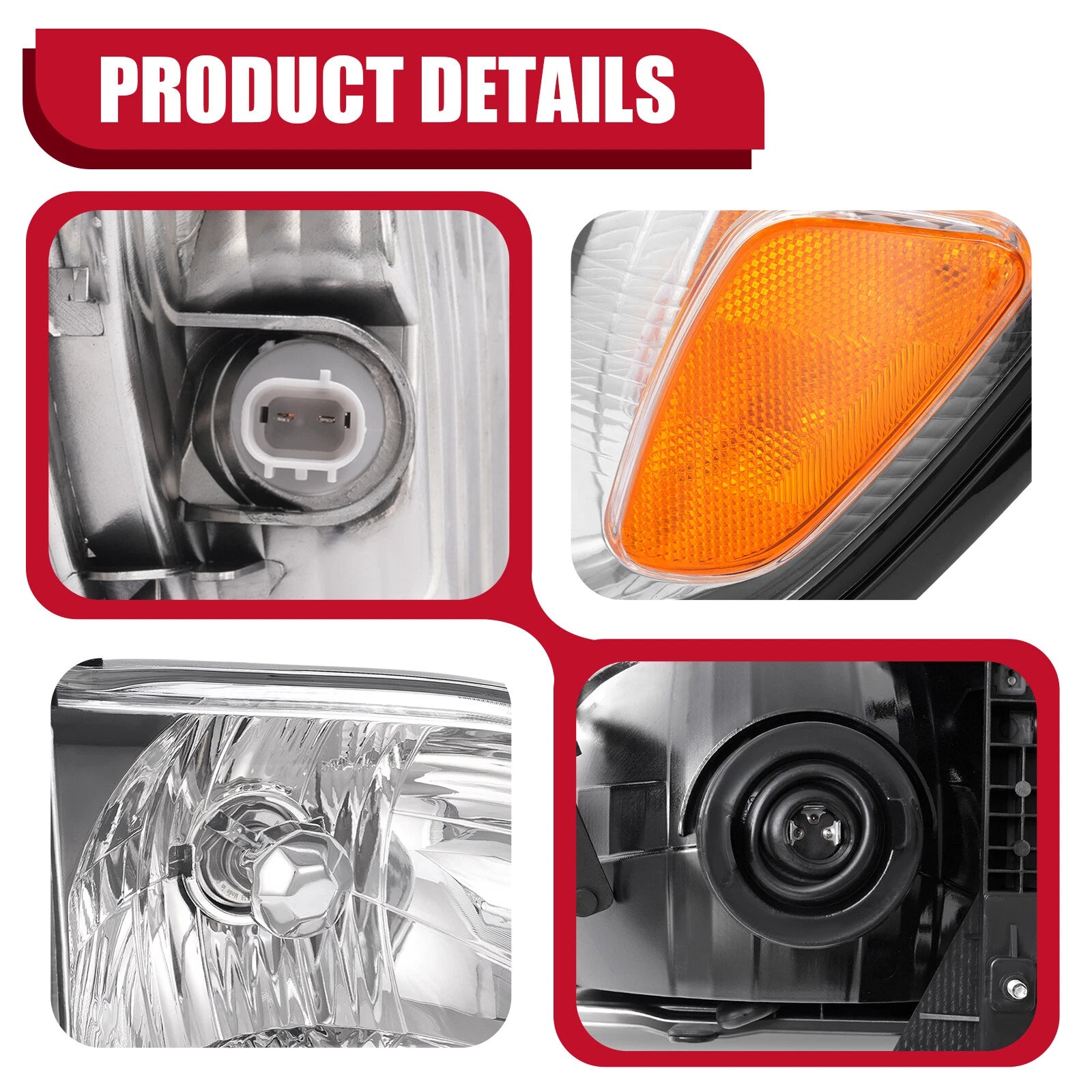 Headlight and Corner Signal Light Set for Toyota Tacoma (2001-2004)