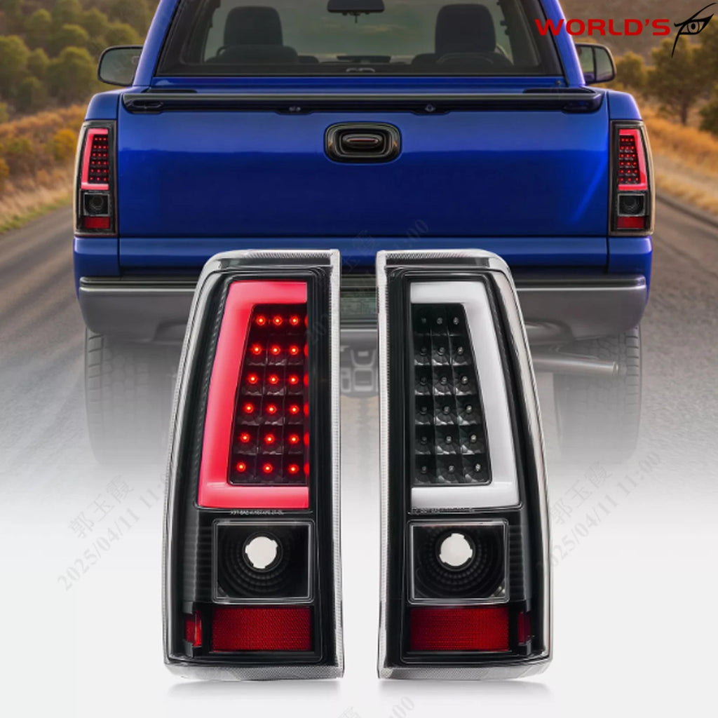 Black LED Tube Tail Lights for Chevy Silverado 1500 2500 3500 (2003–2006)