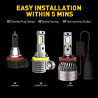 2X H11 H8 LED Headlight Bulbs for Low Beam (6500K)