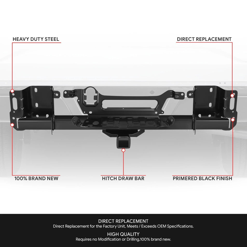 Bumper Reinforcement Bar for Ford F-150 (2015–2023) w/ Tow Package, Black