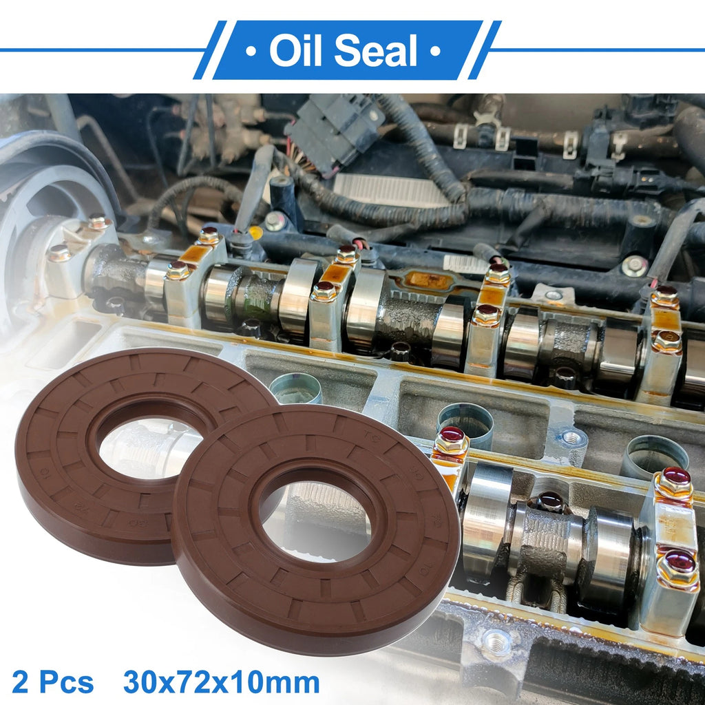 2X Oil Seal Rotary Shaft Seal FKM Rubber 30x72x10mm for Various Models 