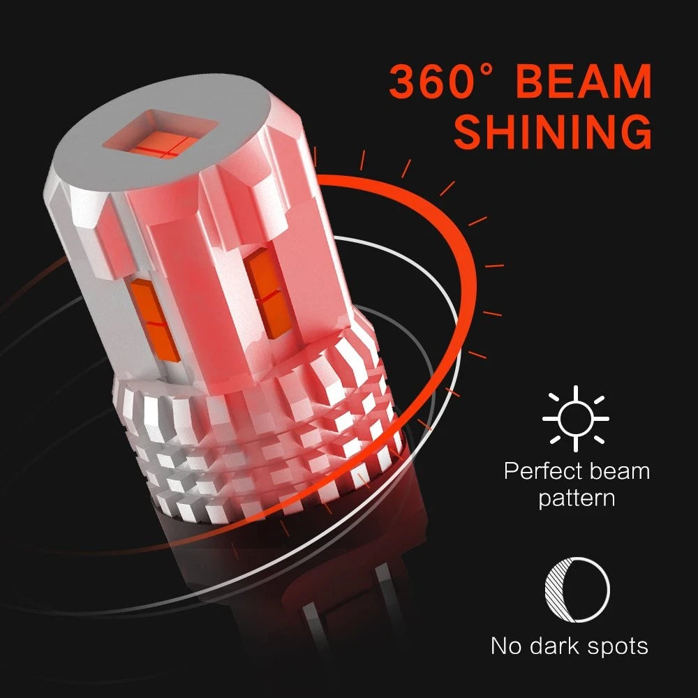 2X High Power LED 7443/7444 Red Turn Signal Brake Light Bulb