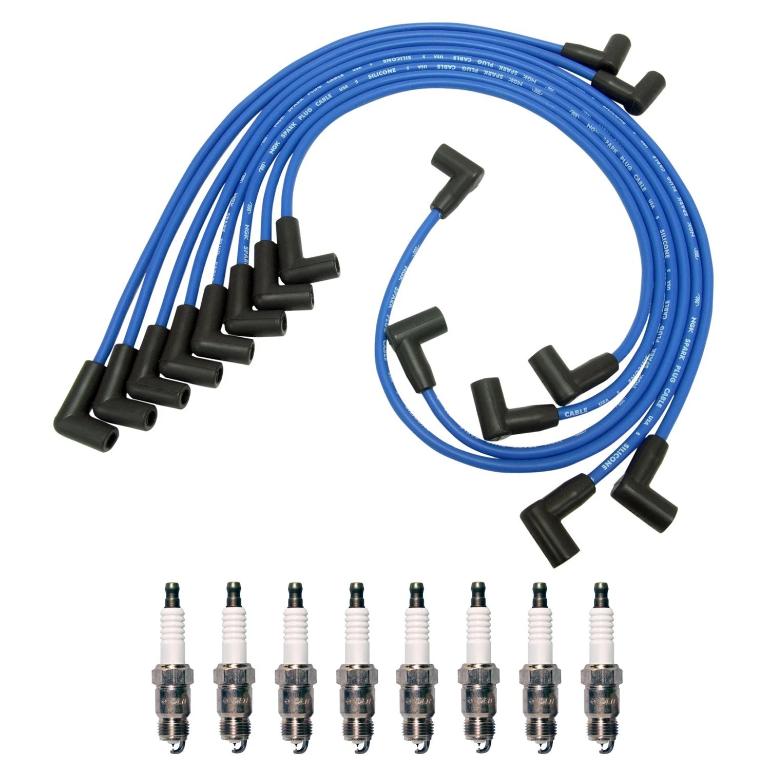 NGK Wire Set & Denso 8 Iridium TT Spark Plugs Kit for Chevrolet Camaro (C15)