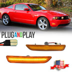 2X Amber Lens LED Front Bumper Side Marker Lights for Ford Mustang (2010–2014)