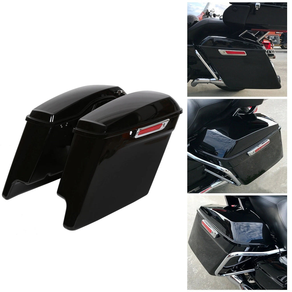 5" Stretched Extended Hard Saddlebag for Harley Davidson Touring Road King (2014–2024)