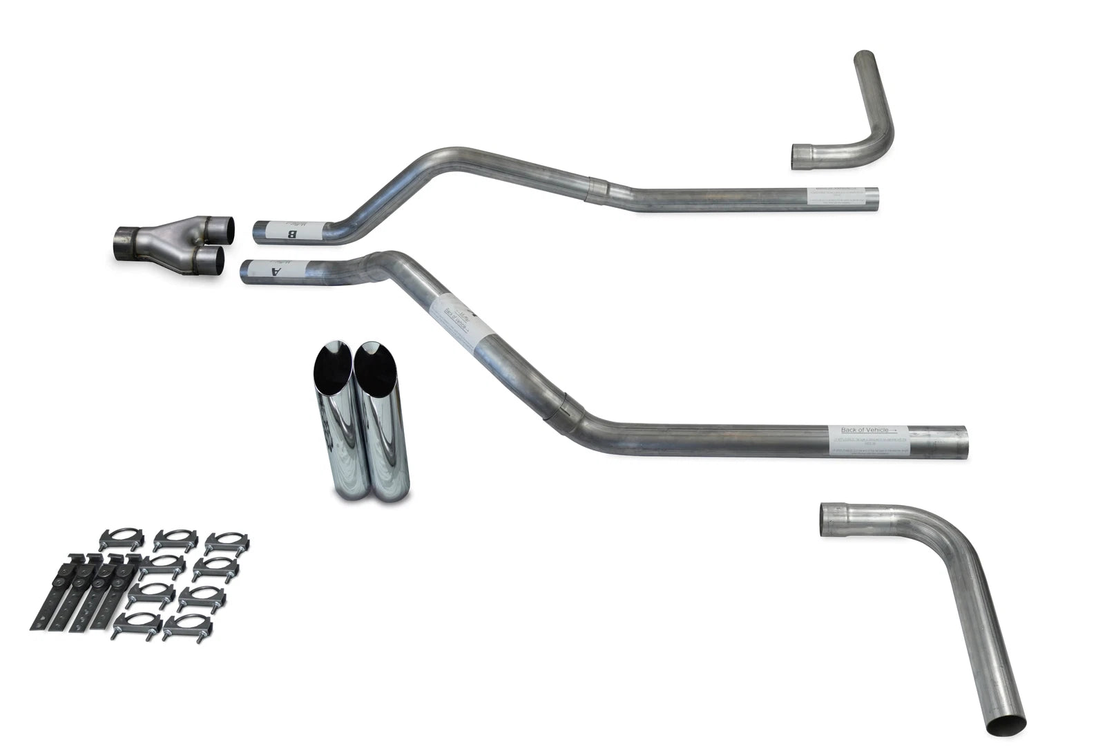 Dual Exhaust Kit for Chevy Blazer (1995–1999) Y Pipe Slash Tips Side Exit