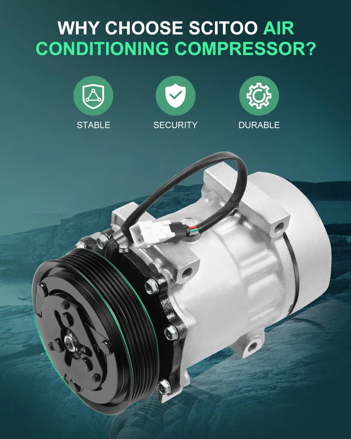 AC Compressor for Jeep Wrangler (1997–1998) & Dodge Dakota (1997–2002) 2.5L CO 4691C