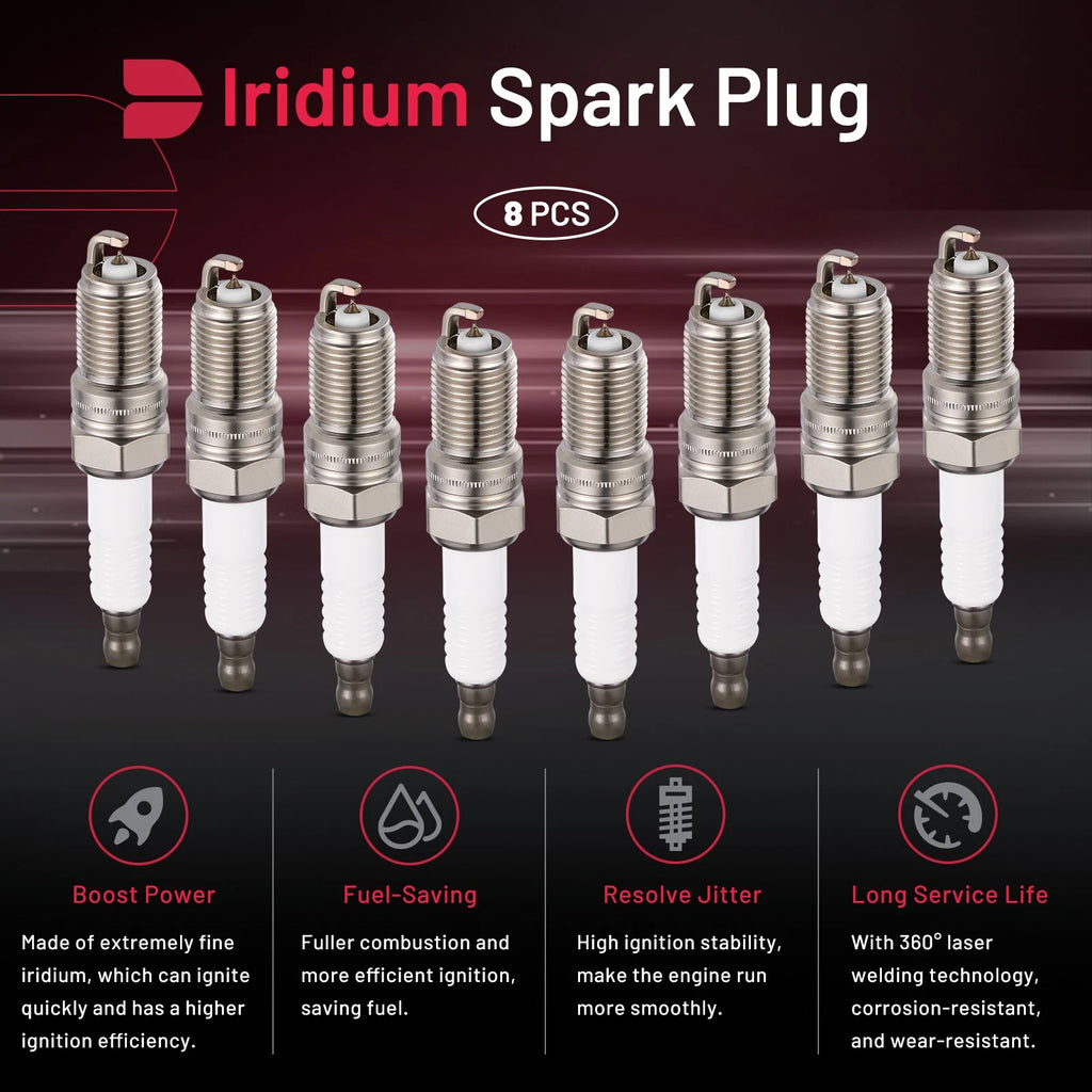 8PCS Iridium Spark Plugs for Chevy Silverado 1500 5.3L V8 (1999–2011)
