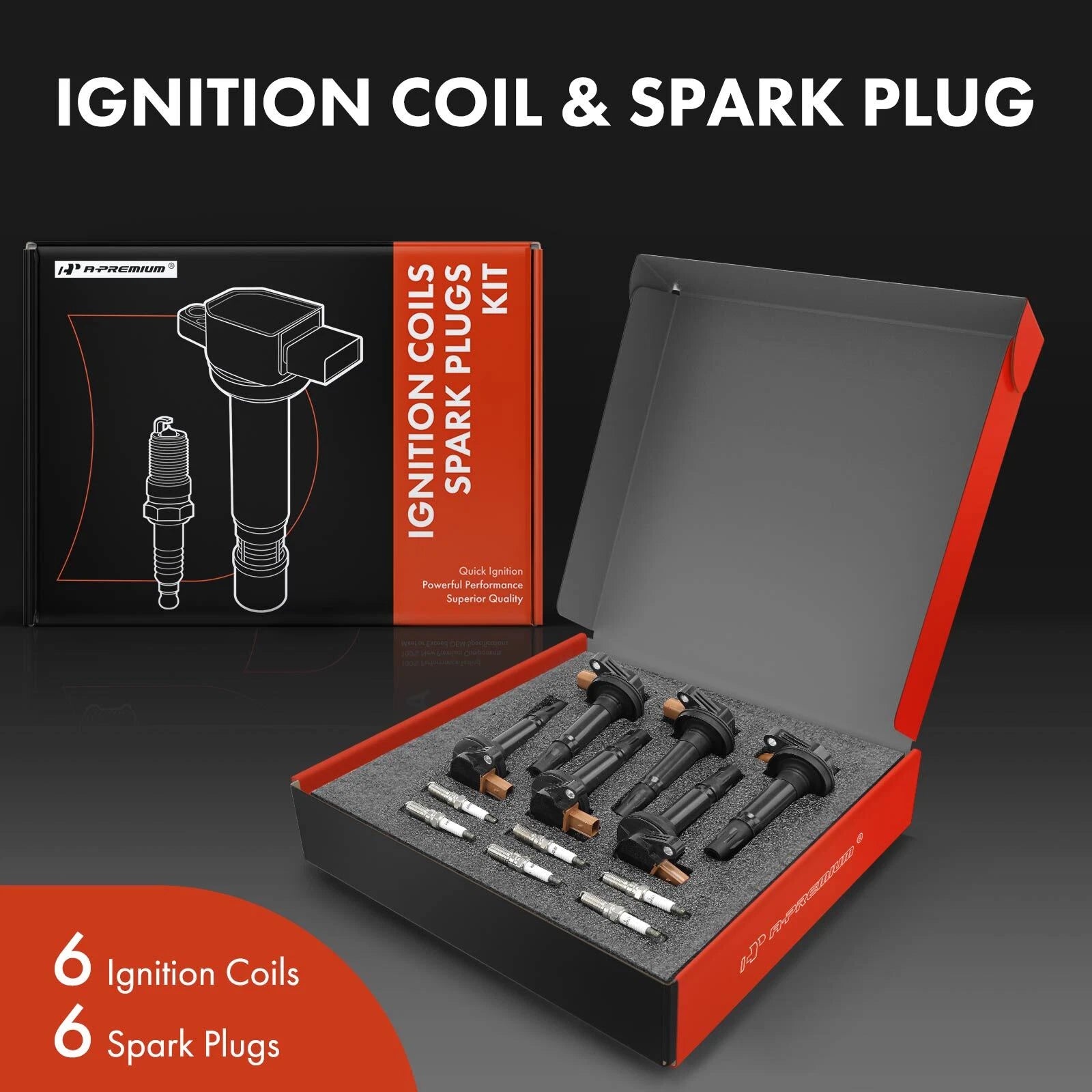 Set of 6 Ignition Coils & 6 Iridium Spark Plugs for Ford F-150 (2011–2016)