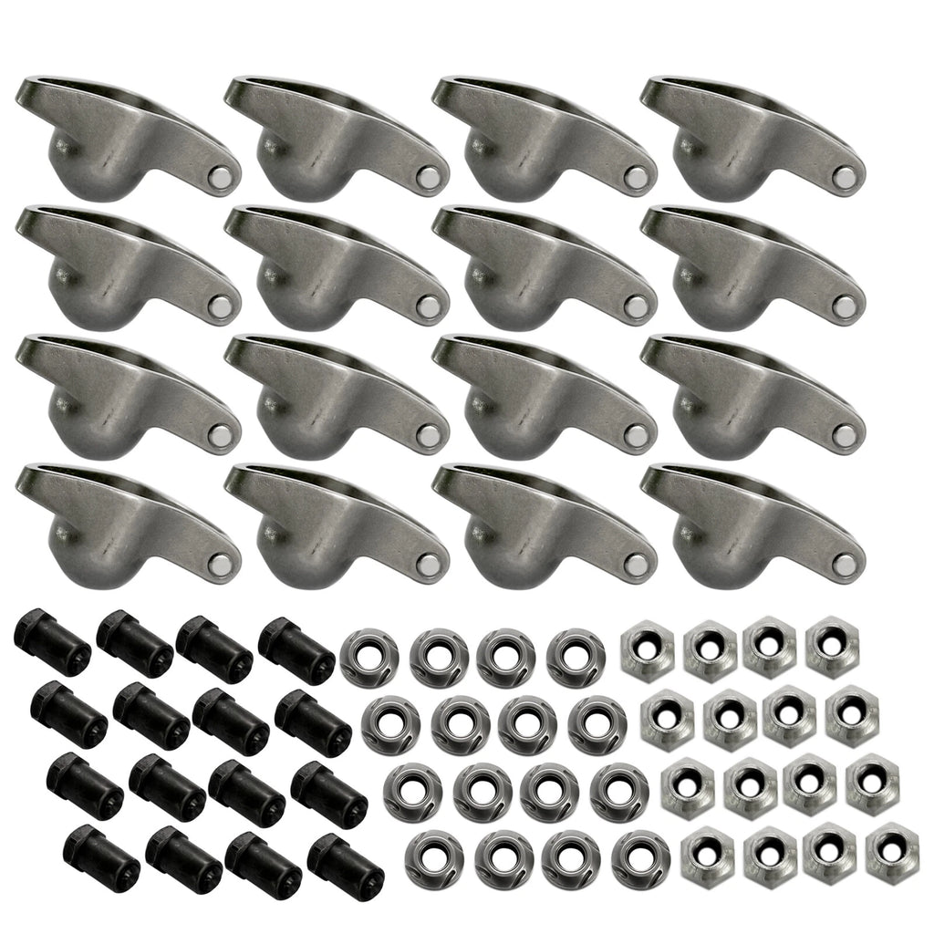 16x Steel Roller Rocker Arms 1.6 Ratio w/Nuts for Small Block Chevy