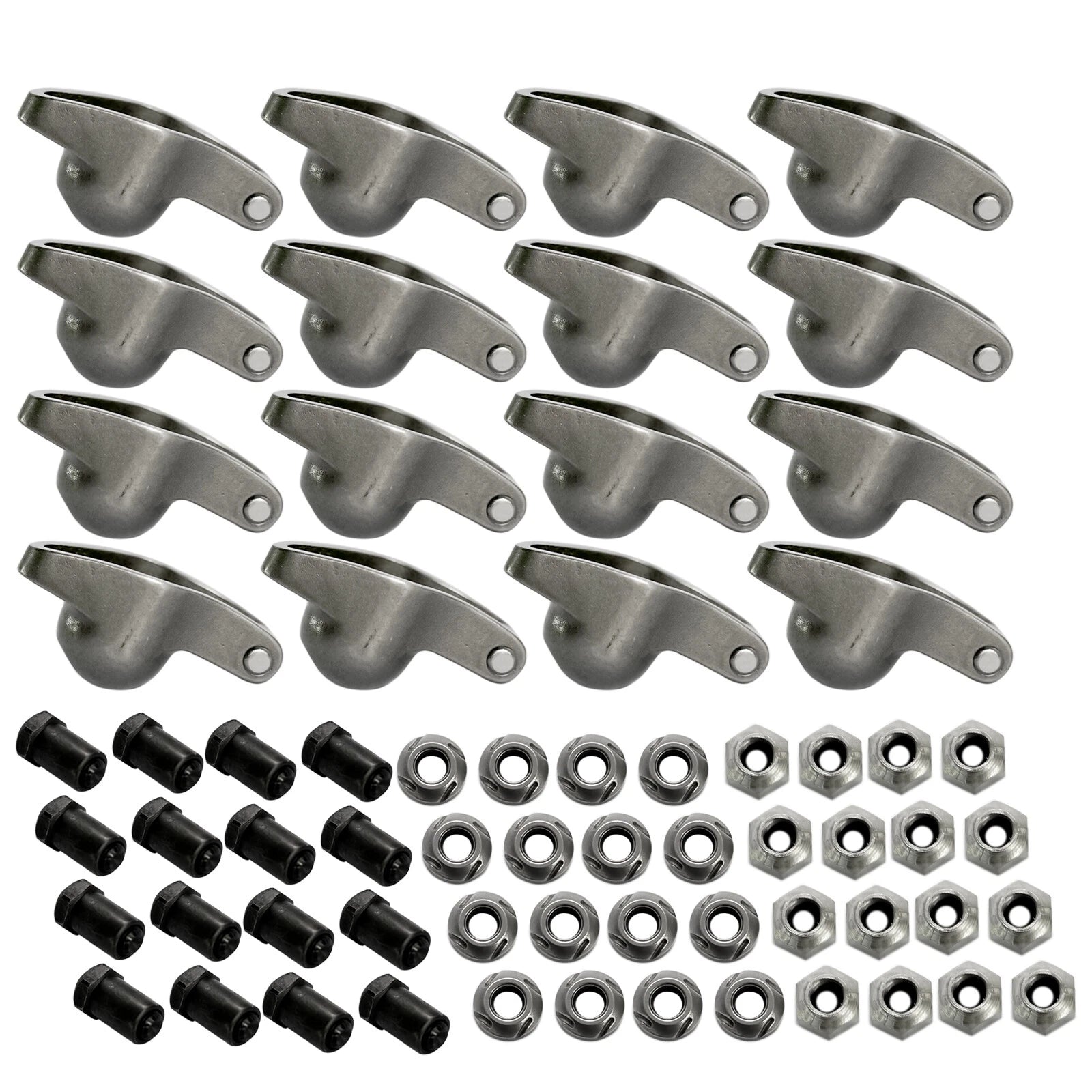 16x Steel Roller Rocker Arms 1.6 Ratio w/Nuts for Small Block Chevy