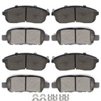 Ceramic Brake Pads Kit for Nissan Altima, Sentra, Juke, 350Z