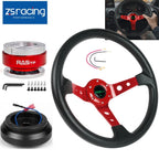 14" Red Steering Wheel with Quick Release Hub Adapter for Mitsubishi Eclipse
