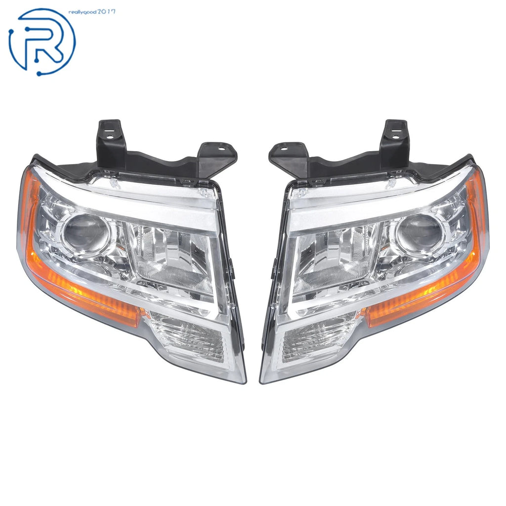 Set of 2 Halogen Projector Headlights for Ford Expedition (2015–2017)