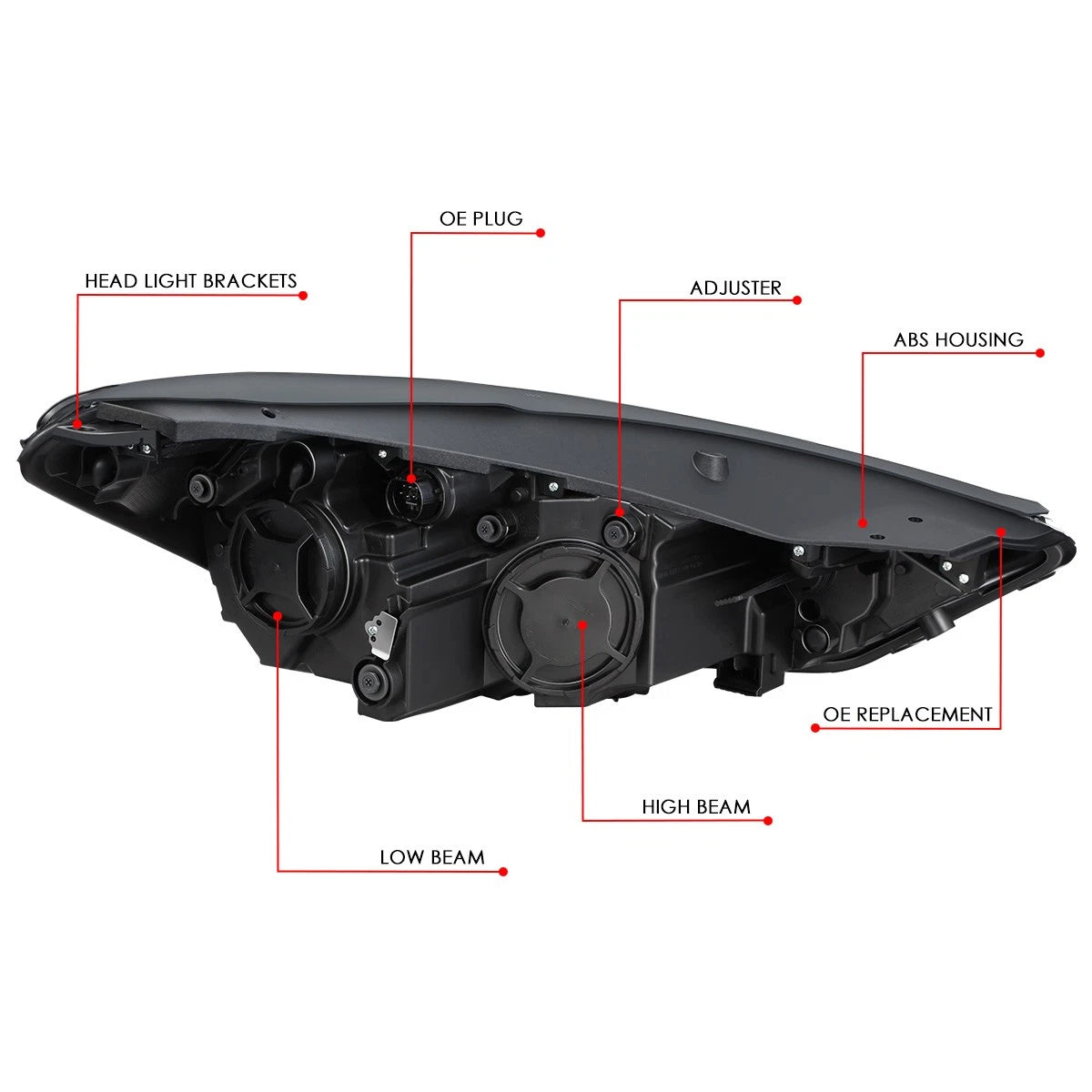 Left Driver Side Projector Headlight Assembly for Tucson (2019–2021)