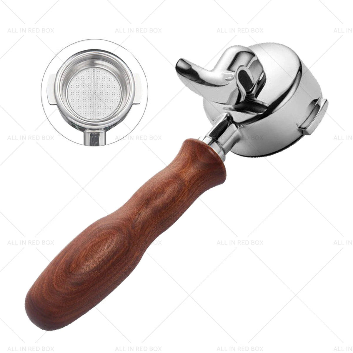 58mm Portafilter for La Marzocco (2 Spout Basket, Wood Handle)