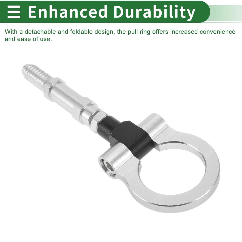 Tow Hook for Volkswagen MK7 (2014–2022) 11mm Aluminum Alloy 122mm Silver Tone