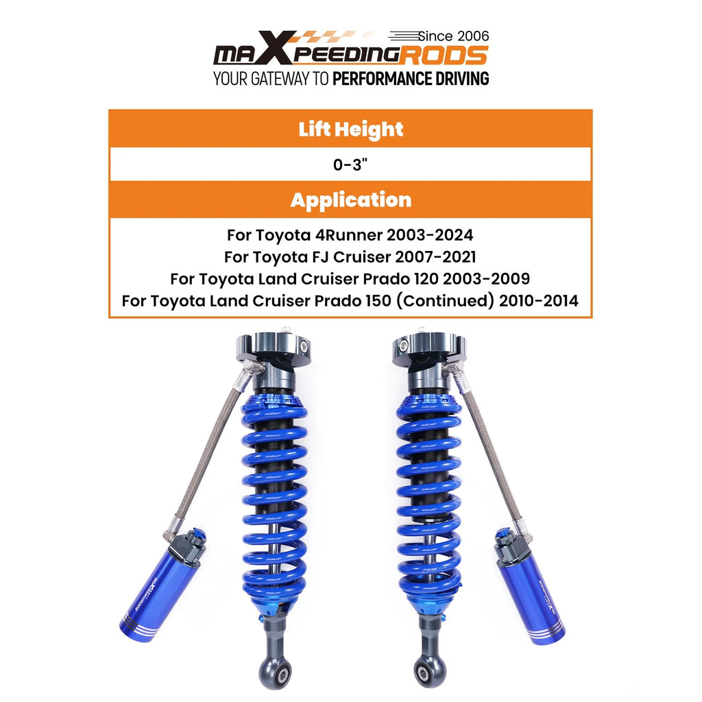 Front Reservoir Shocks w/ Adj Damping for Toyota Land Cruiser Prado (2003–2014)