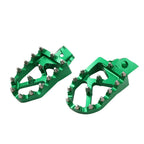 Green CNC MX Foot Pegs for Kawasaki KX65 KX85 (2000-2020)