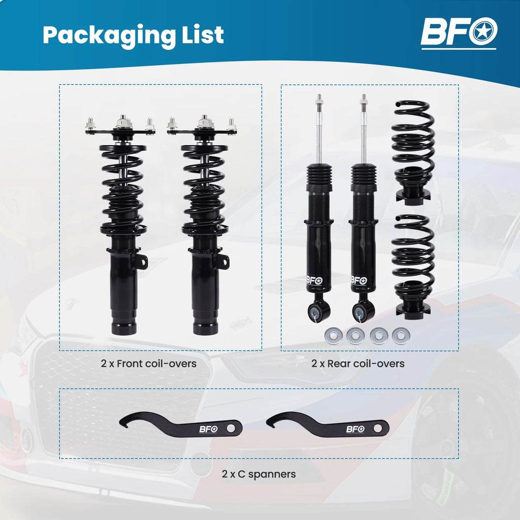 Coilovers Shocks Kit for Honda Civic (2016–2021) FK 52mm Adjustable Height