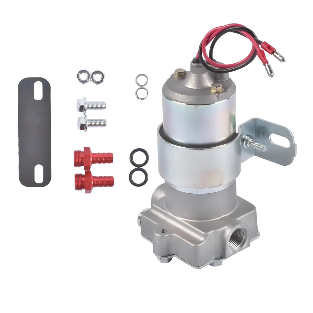 Electric Fuel Pump for Universal Vehicles (97 GPH, 7 PSI, Red Chrome)