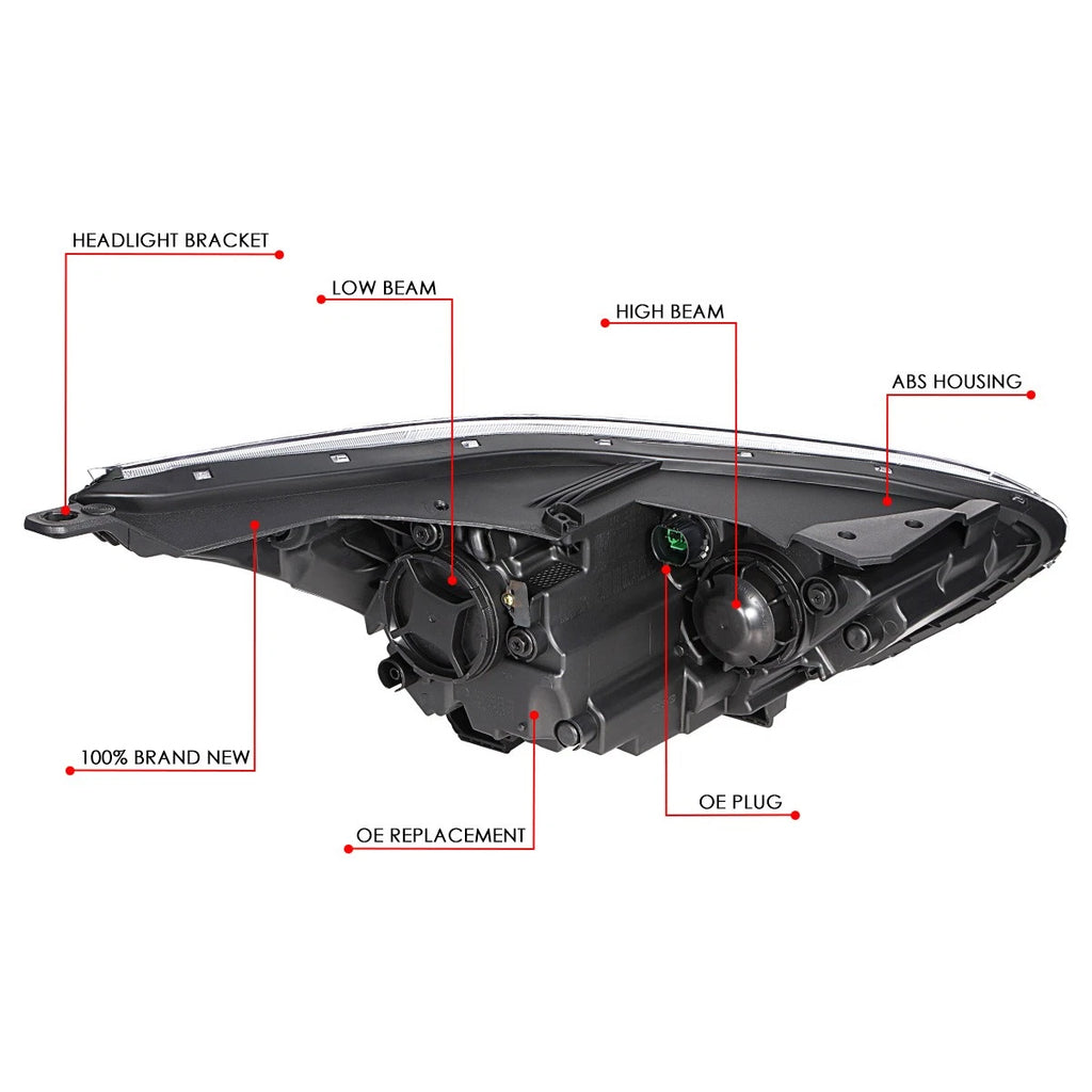 Left Driver Side Projector Headlight Assembly for Forte Sedan (2019–2021)