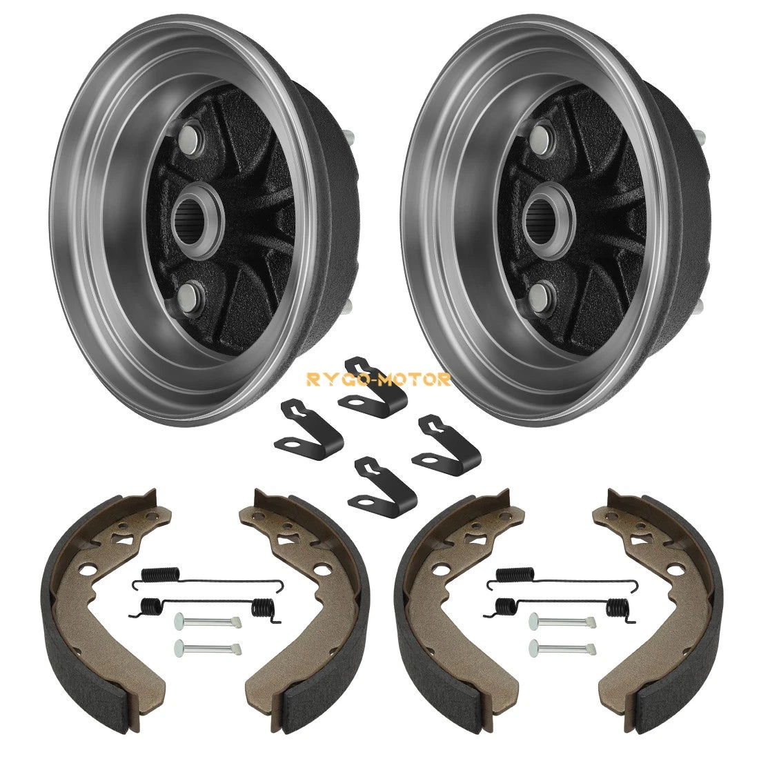 2X Front Brake Drum Kit W/Bolts & Shoes for Kawasaki Mule 600 610 SX (2016–2021)