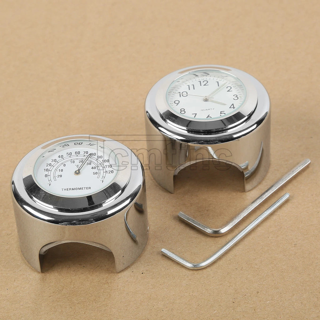 Handlebar Dial Clock Temp Thermometer for Harley Motorcycle (Year Range)