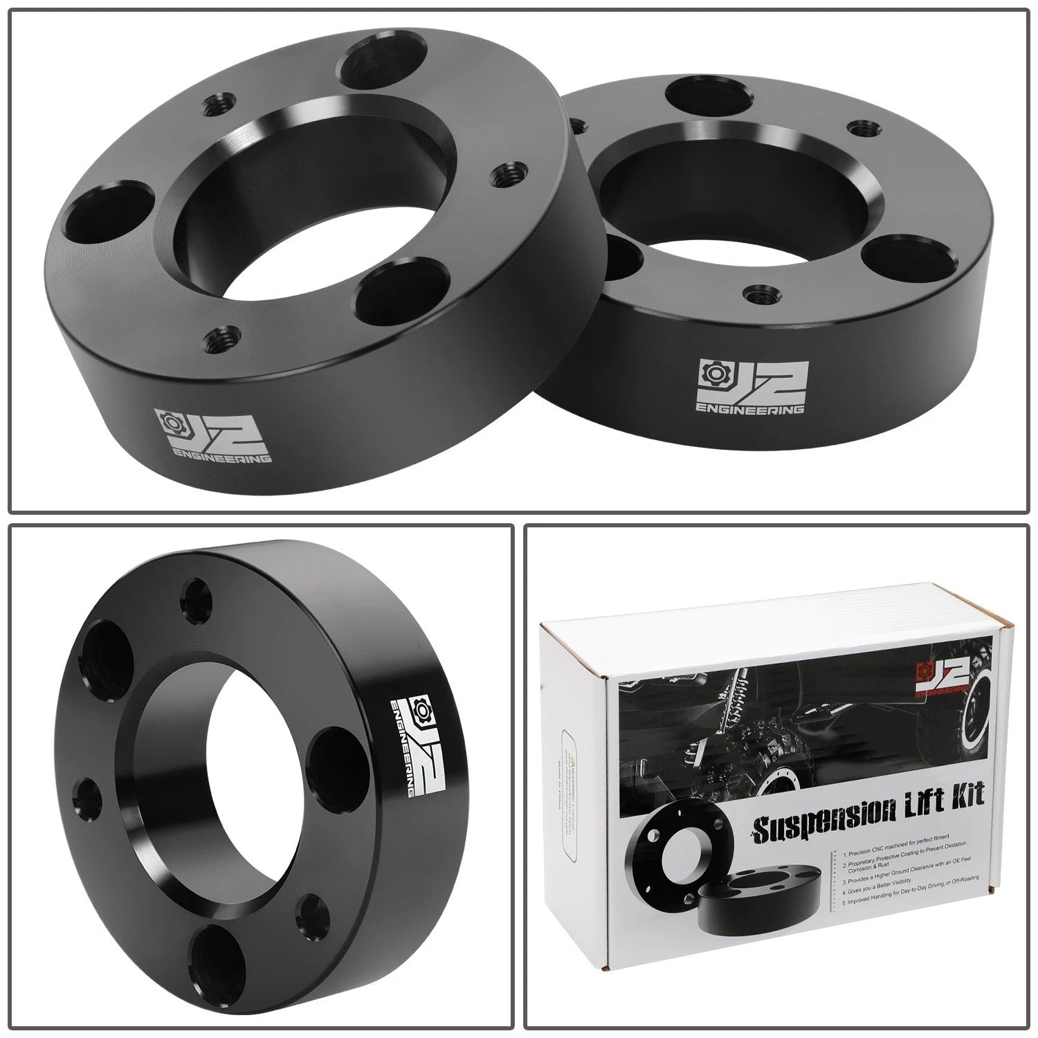 2X Strut Top Mount Lift Kit Spacers for Ford F-150 (2004–2024) J2 2.5"
