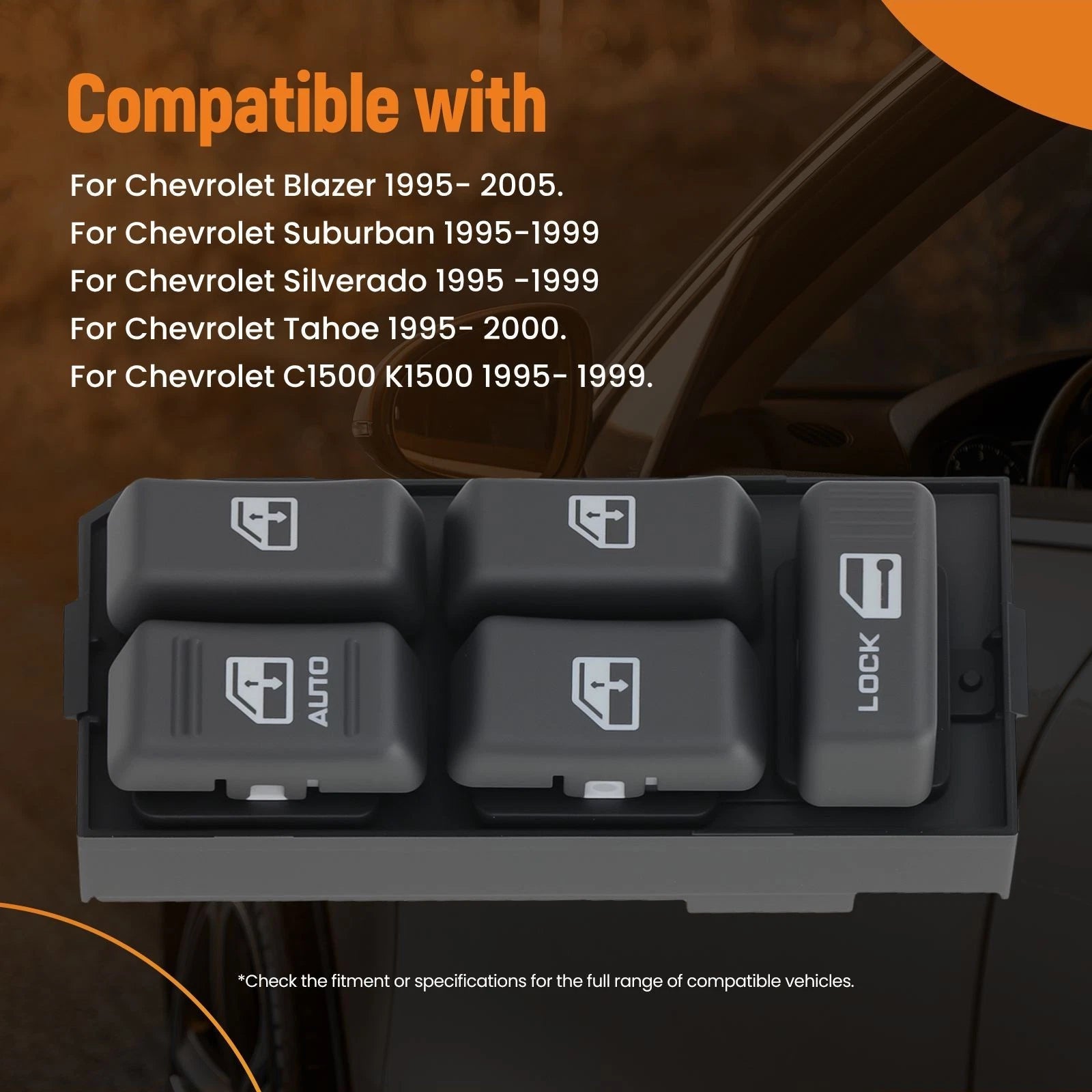 Front Left Master Window Switch for GMC Sonoma/S15 (1995–2005) 19244658 17Pin