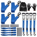 Heaty Duty 4 Pack Retractable Ratchet Tie Down Straps 1.6in x 8ft 5208 lbs Blue