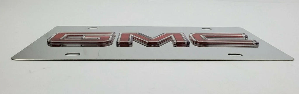 Chrome GMC Emblem Metal Vanity License Plate Replacement Rear for GMC (1999–2024)