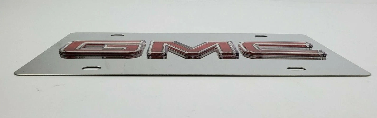 Chrome GMC Emblem Metal Vanity License Plate Replacement Rear for GMC (1999–2024)