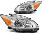 Pair of Projector Headlights Assembly Chrome for Toyota Prius (2010–2011)