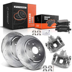 Set of 8 Rear Drilled Brake Rotors and Pads for Honda Pilot Acura MDX