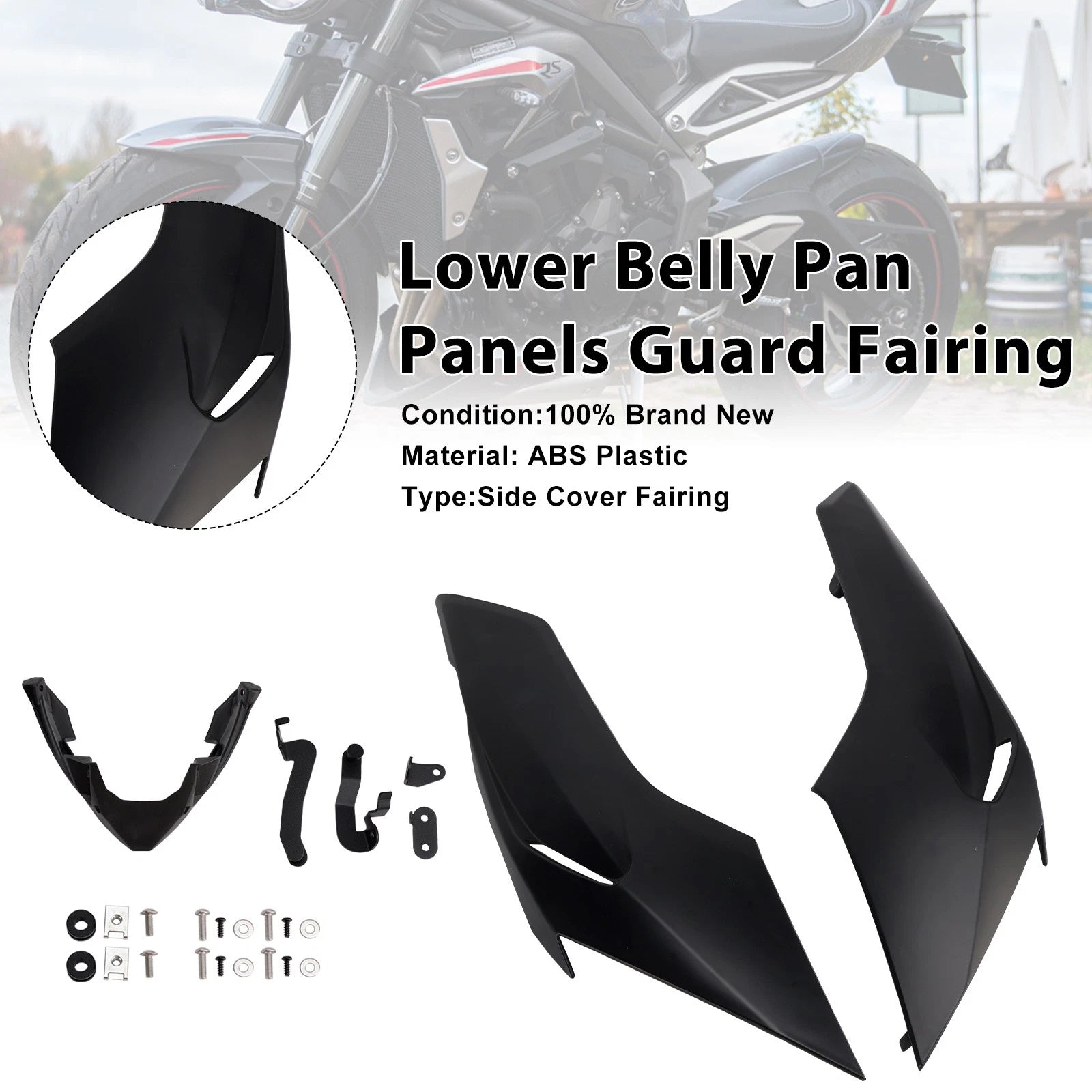 Lower Belly Pan Guard for Street Triple 765R/RS (2020–2022) Matte Black