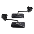 Black Retro Rectangular Mirrors for Cafe Racer Bobber Chopper Tracker
