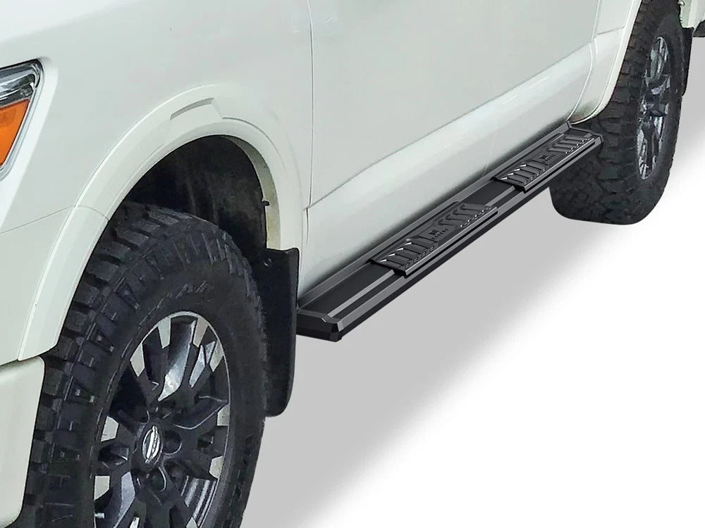 Set of 2 Black Nerf Bars for Nissan Titan Crew Cab (2004–2024)